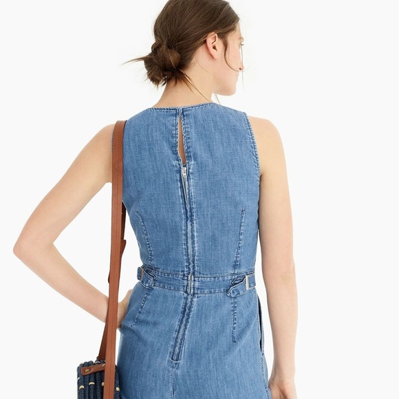 J. Crew Point Sur Wide Leg Tailored Indigo Jumpsuit 2 chambray denim minimalist - Picture 14 of 14